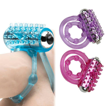 Double Penis Rings Vibrator For Men and Couples / Delay Cock Ring Enhance Lasting / Adult Sex Toys - EVE's SECRETS